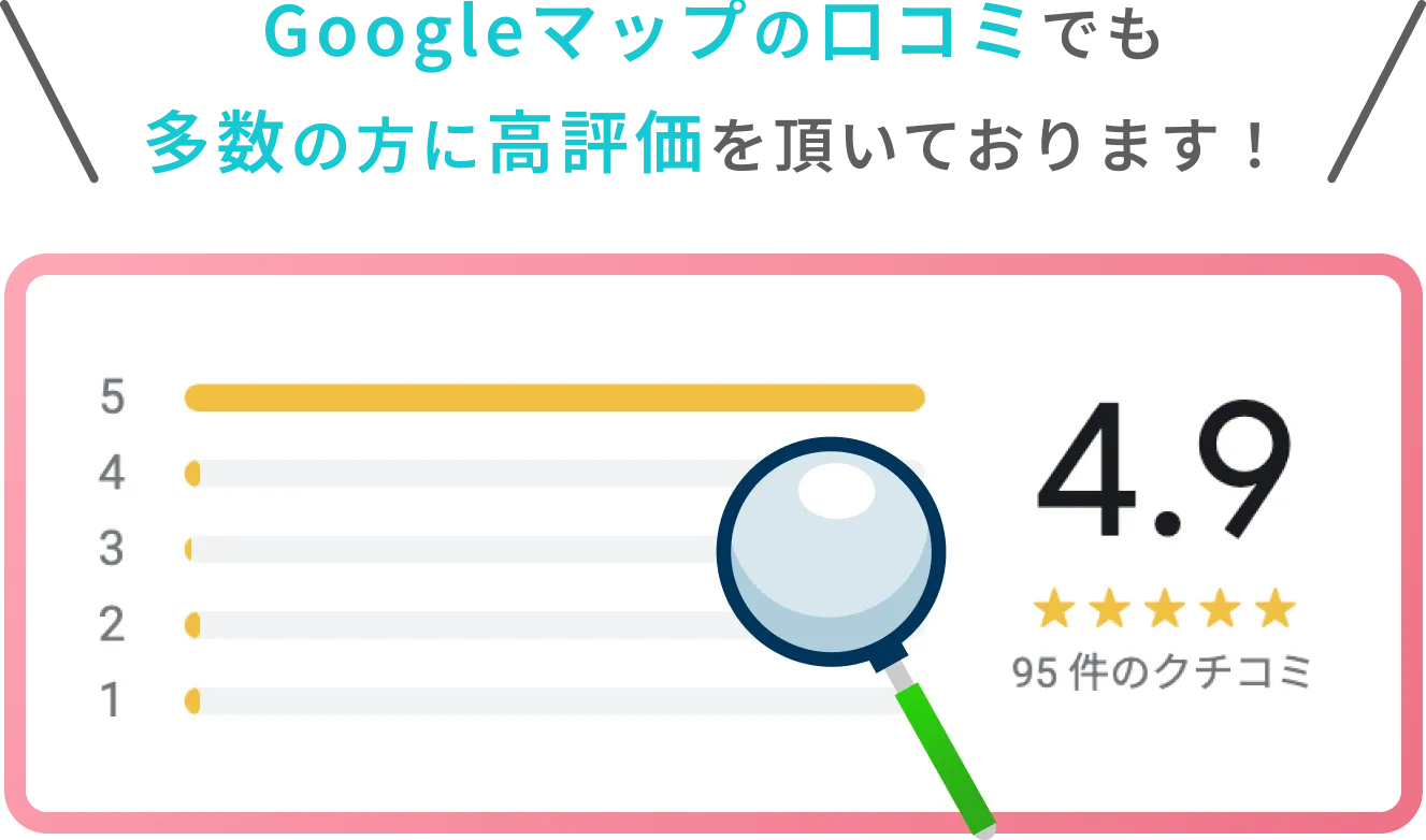 Googleマップの口コミでも多数の方に高評価を頂いております！